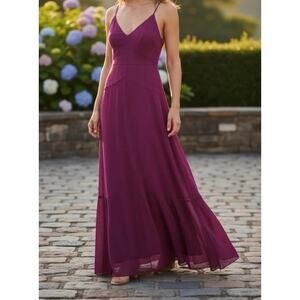 Bar III Purple lightweight slit flowy maxi dress -Size 6